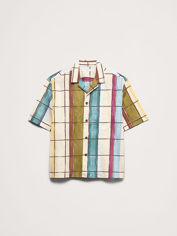 Relaxed-Fit Slub Cotton Resort Shirt
