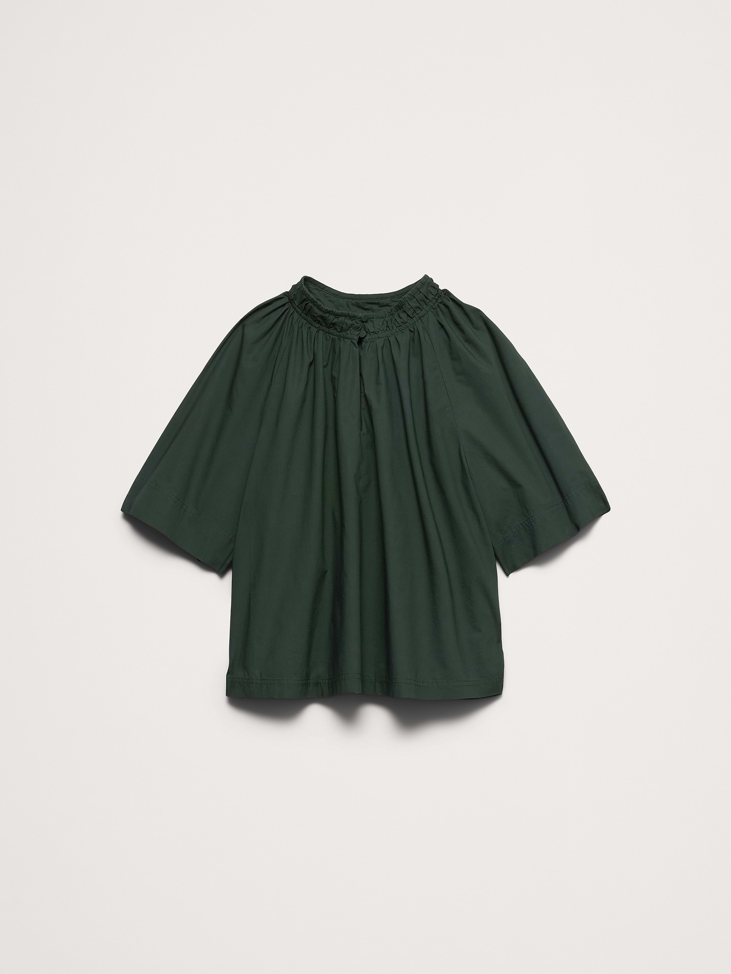 Image number 4 showing, Cotton Poplin Split-Neck Top