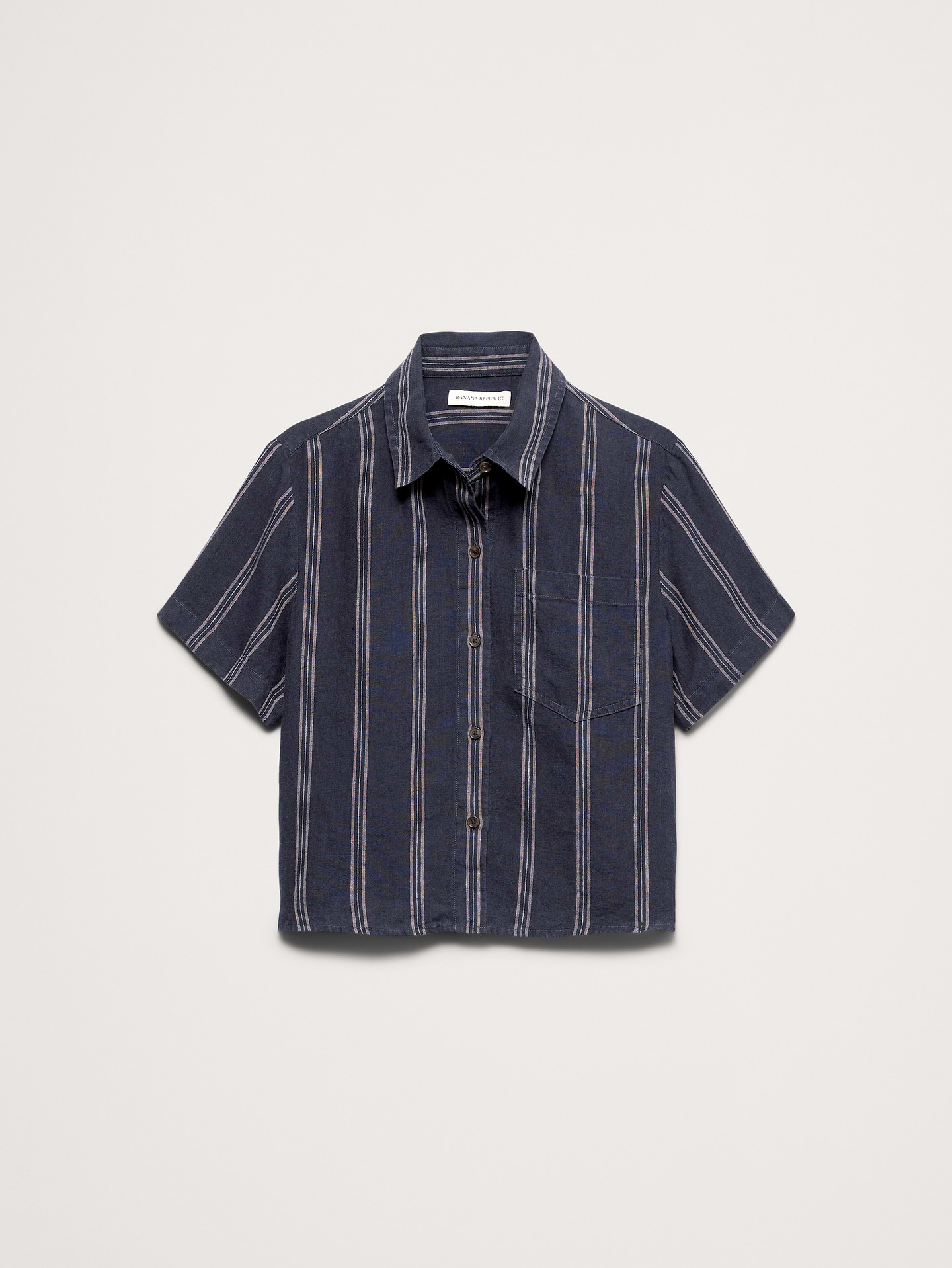 Image number 4 showing, The Boxy Crop Shirt in Linen