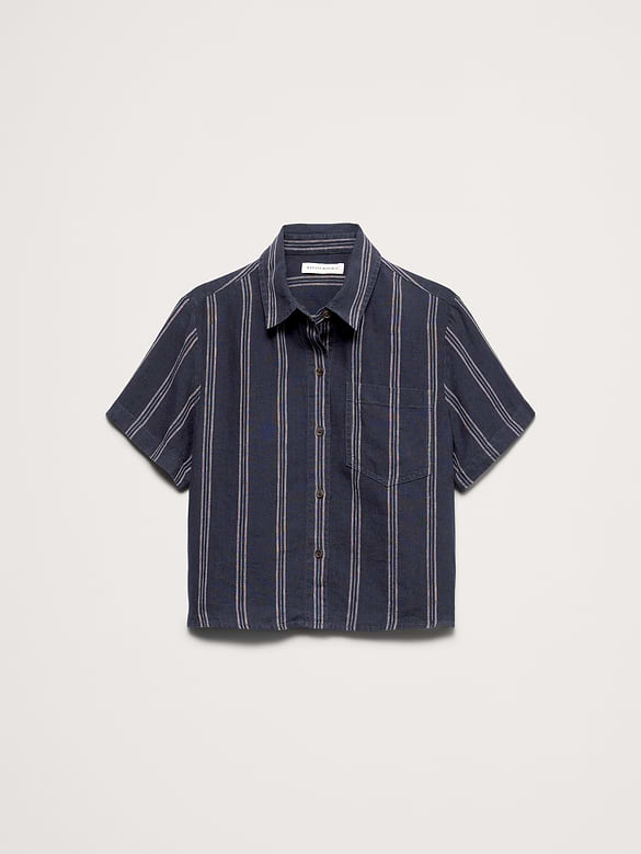 The Boxy Crop Shirt in Linen