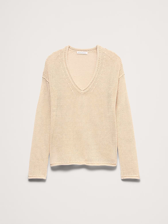Heirloom Linen V-Neck Sweater