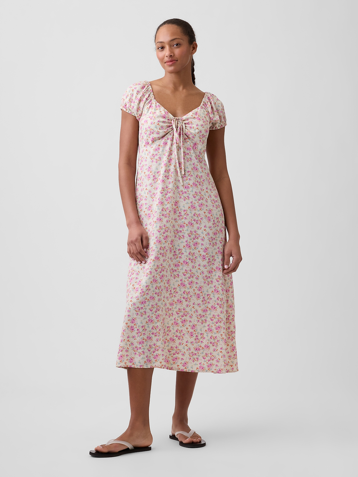 Puff Sleeve Midi Dress | Gap Factory