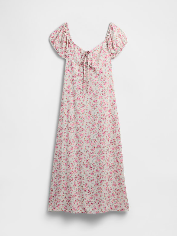 Puff Sleeve Midi Dress