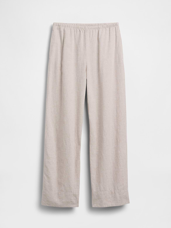 Linen-Blend Easy Wide-Leg Pants