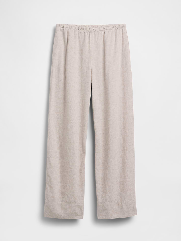 Image number 7 showing, Linen-Blend Easy Wide-Leg Pants