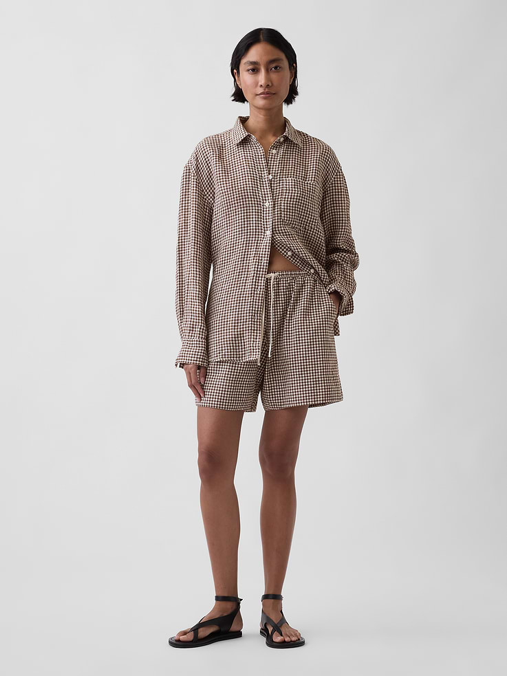 Image number 1 showing, 6" Linen-Blend Easy Shorts