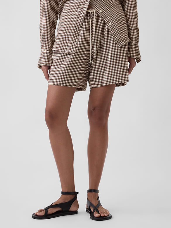 6" Linen-Blend Easy Shorts