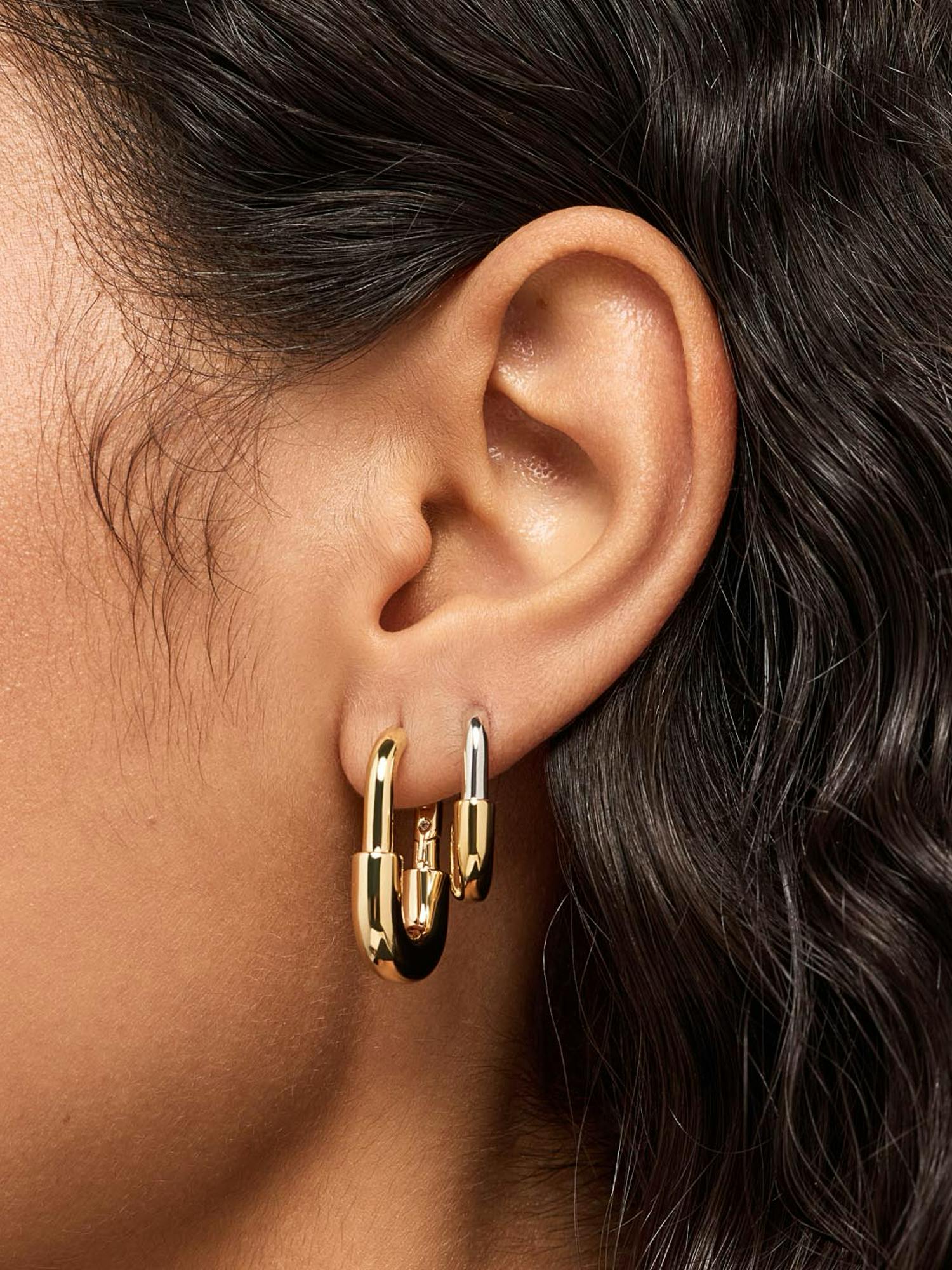 Image 2 of 3, Ana Luisa Brynley Large Gold Hoops