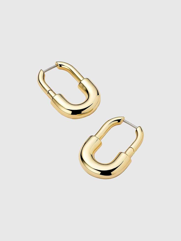 Image 3 of 3, Ana Luisa Brynley Large Gold Hoops