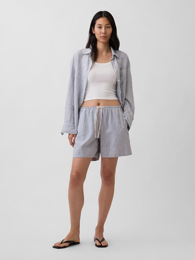 Image number 1 showing, 6" Linen-Blend Easy Shorts