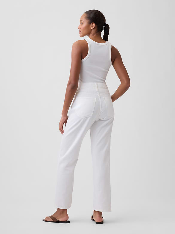Low Slung Relaxed Straight Soft Crop Jeans