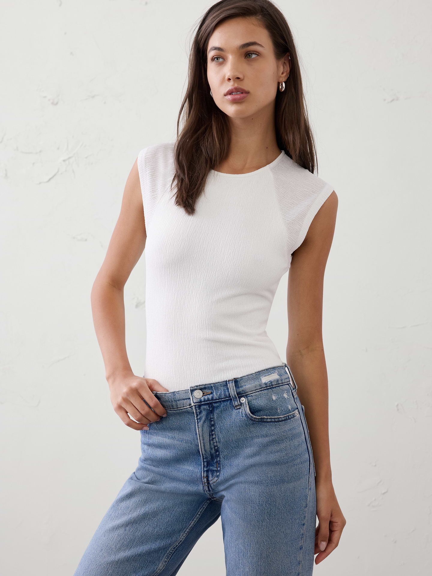 Image number 1 showing, Jacquard Crinkled Top