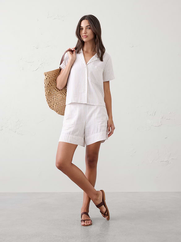 Linen-Blend Shirt