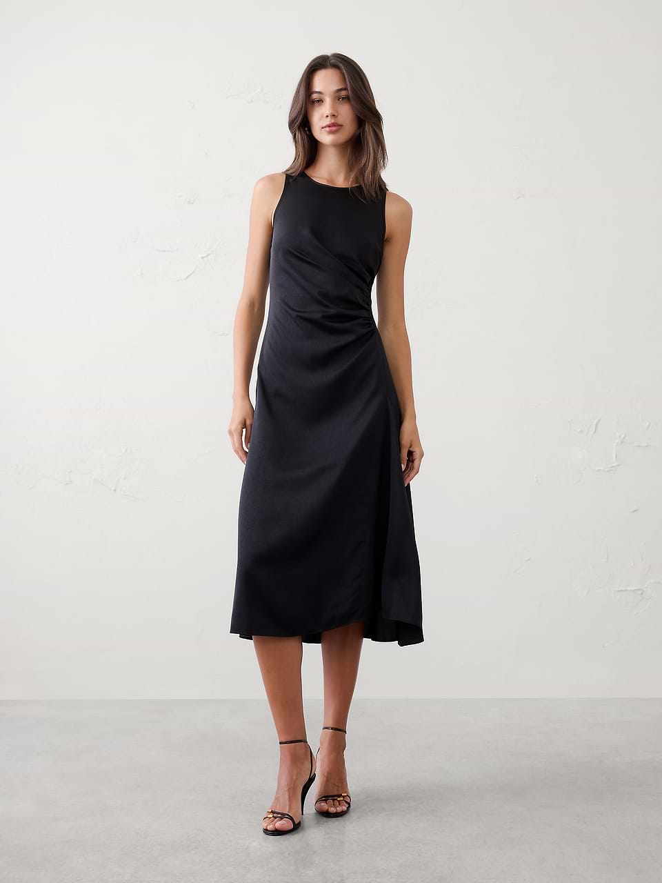 loose fitting formal dresses Strapless Lace Evening Dress Midi Cross Back Sleeveless Color:Azalea recommended-product:nappa-over-the-knee-boots-black stopping floor