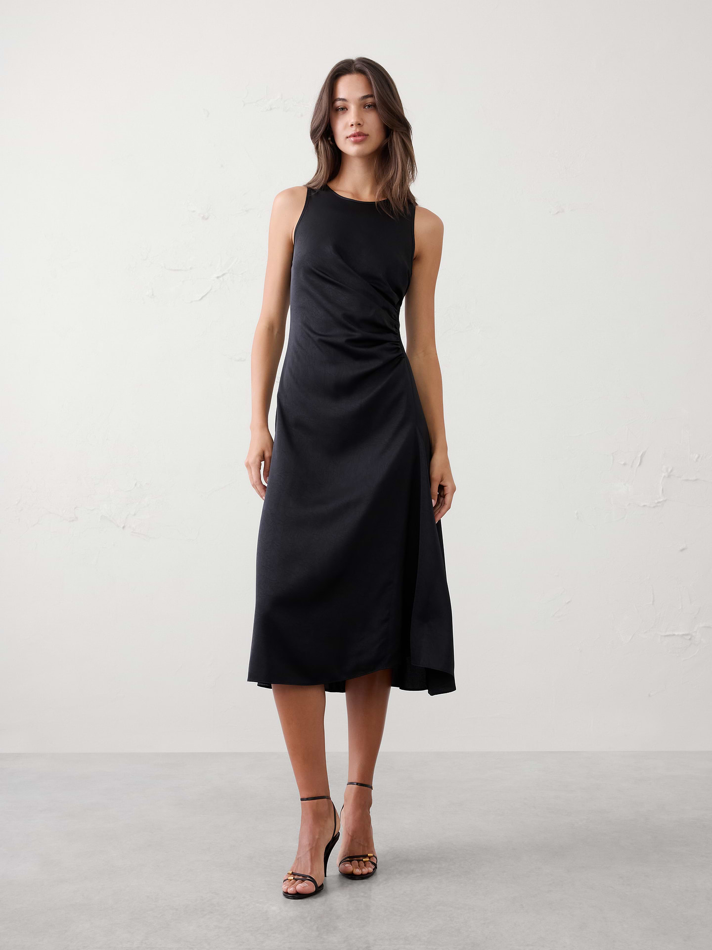 Image number 1 showing, Racer Side-Shirred Midi Dress