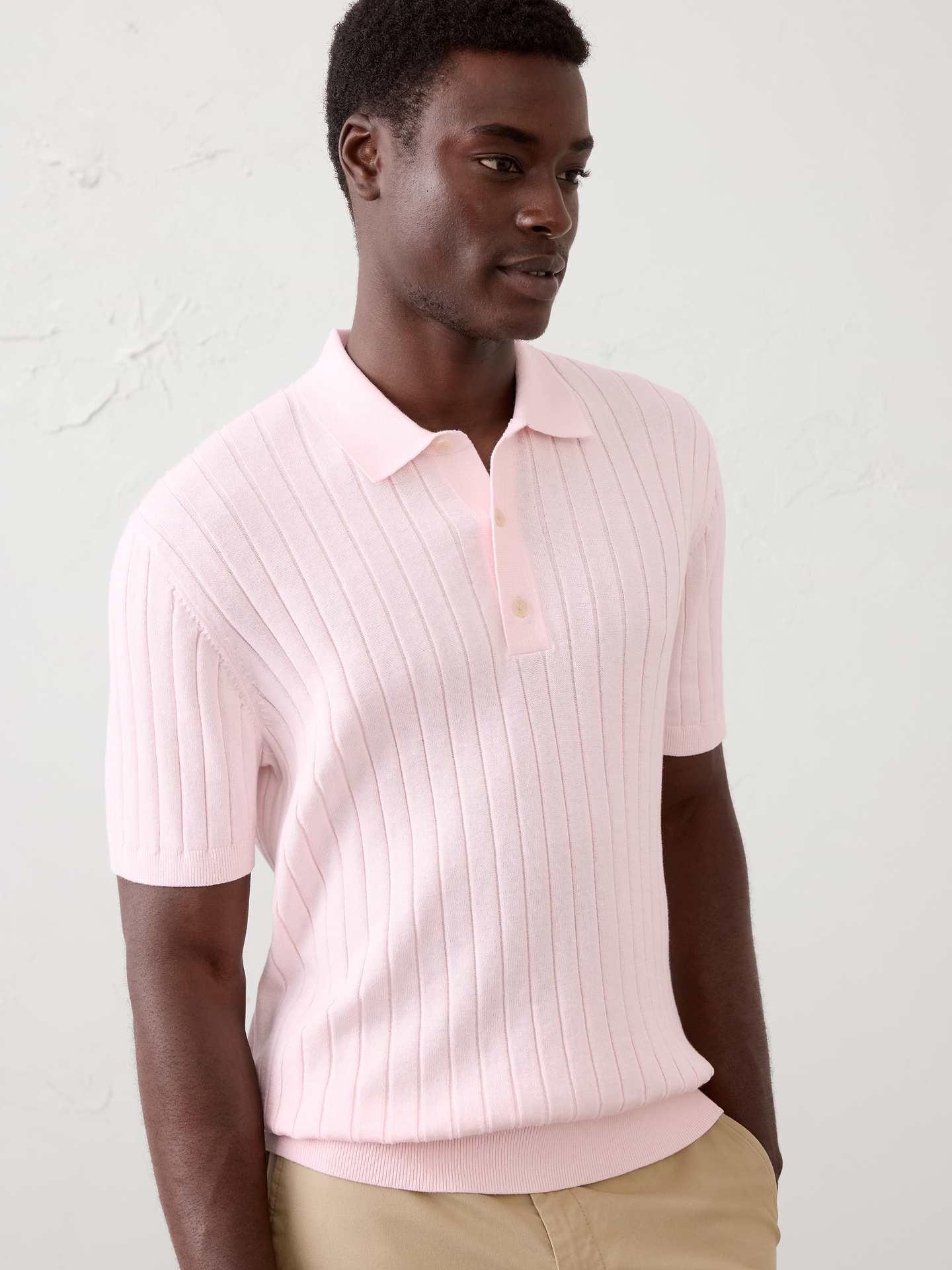 Image number 1 showing, Wide-Ribbed Sweater Polo