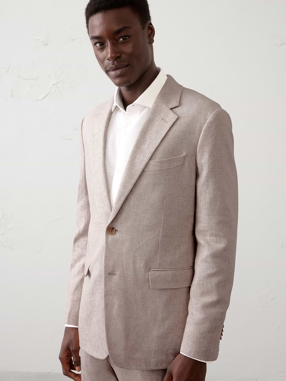 Linen-Blend Herringbone Suit Jacket | Banana Republic Factory