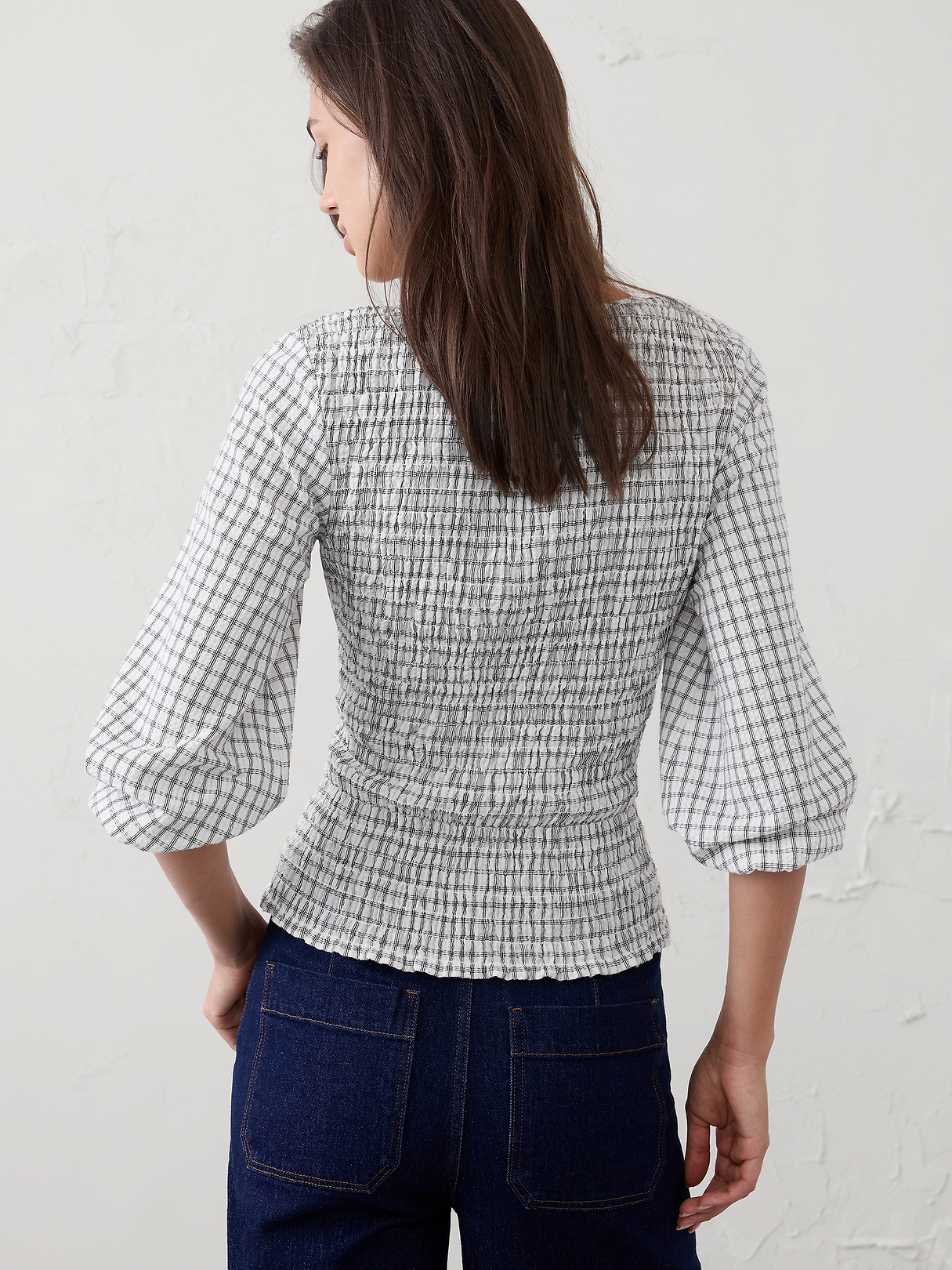 Seersucker Smocked-Bodice Top | Banana Republic Factory