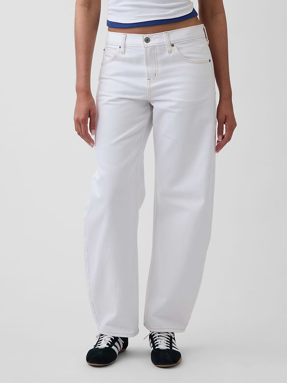 Low Rise Barrel Jeans