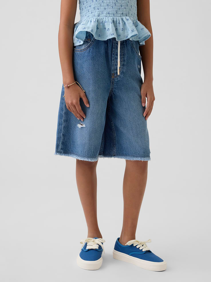 Image 3 de 5, Bermuda confort à taille basse en denim Douceur suprême pour Enfant