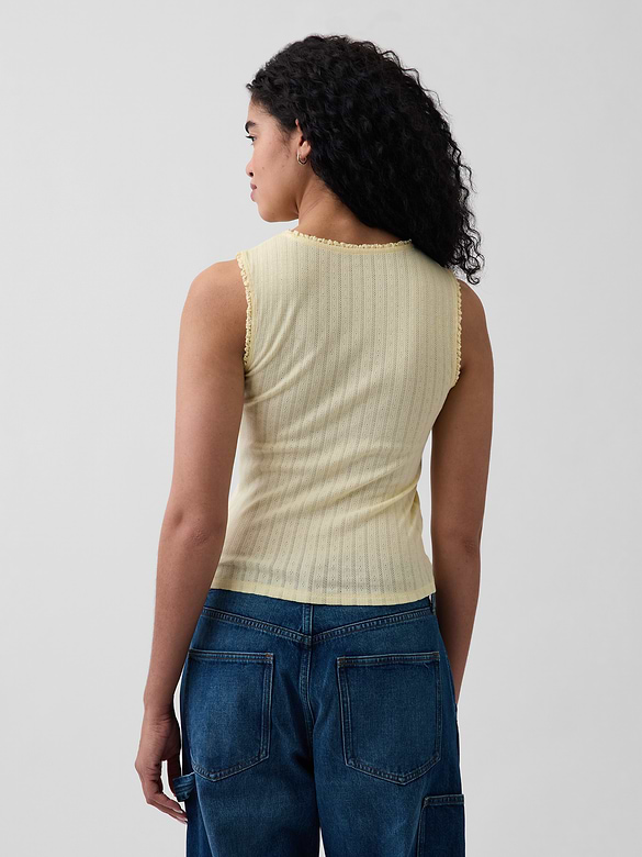 Pointelle Shell Tank Top