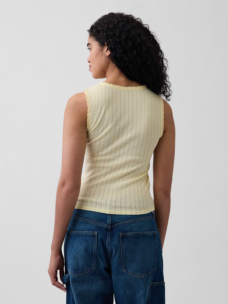 Image number 3 showing, Pointelle Shell Tank Top