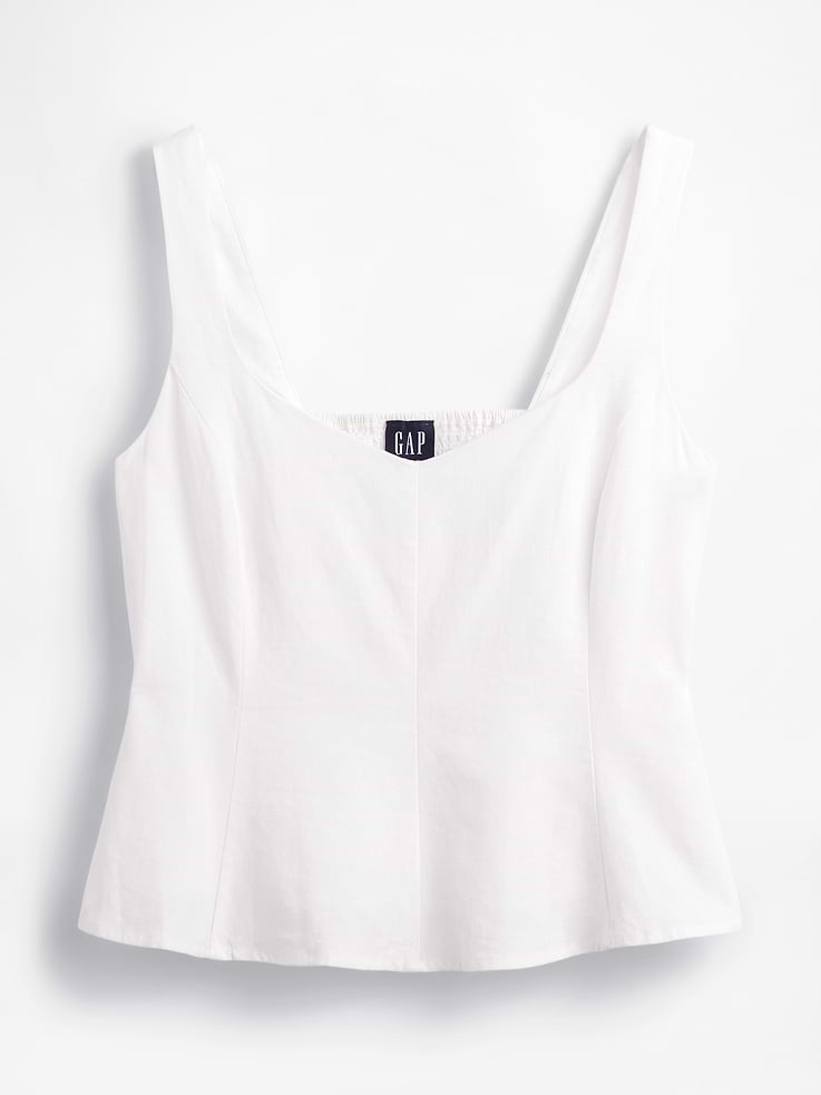 Image number 5 showing, Linen-Blend Peplum Top