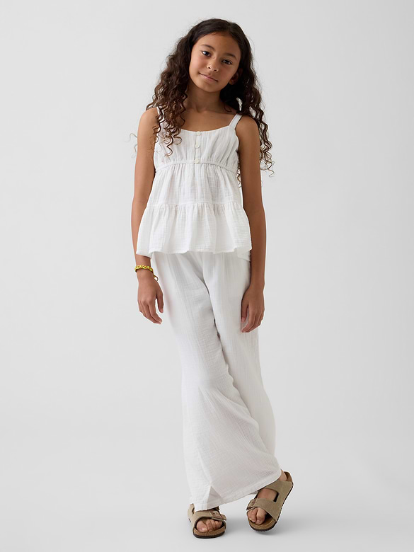 Kids Cotton Gauze Tiered Tank Top