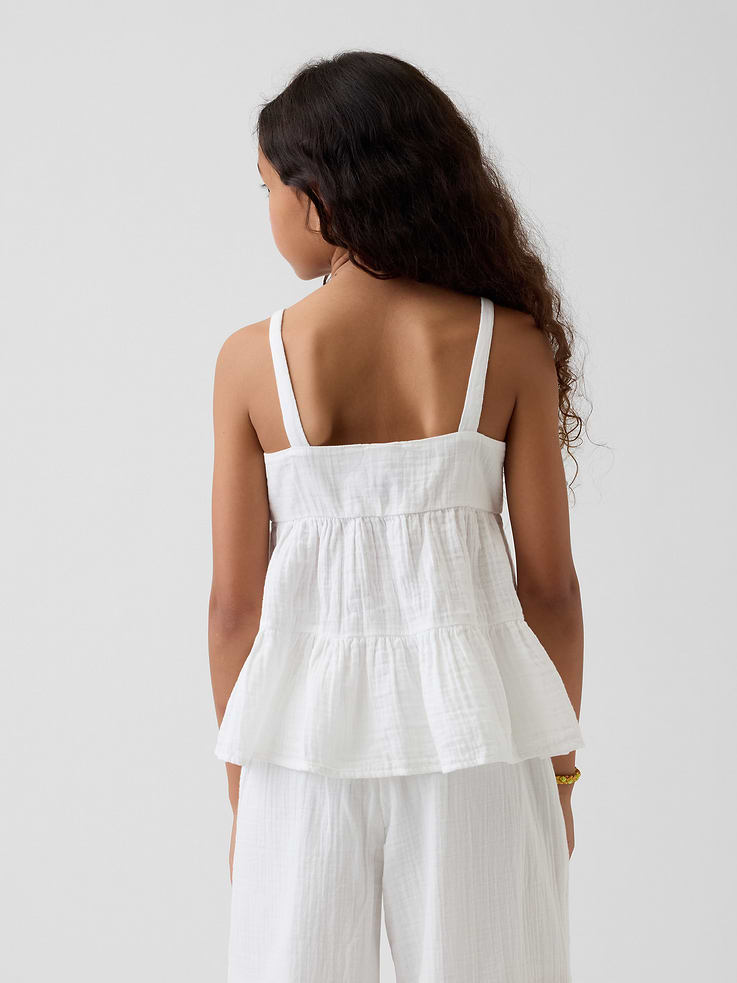 Image number 3 showing, Kids Cotton Gauze Tiered Tank Top