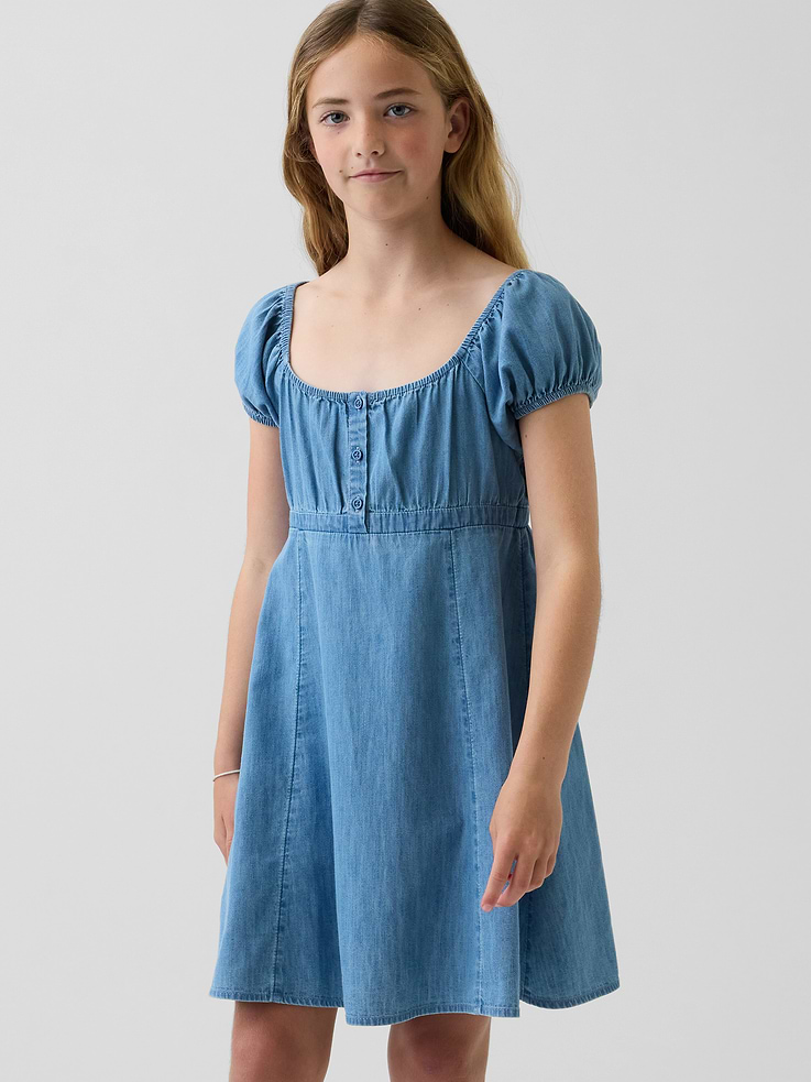 Image number 1 showing, Kids Denim Babydoll Dress
