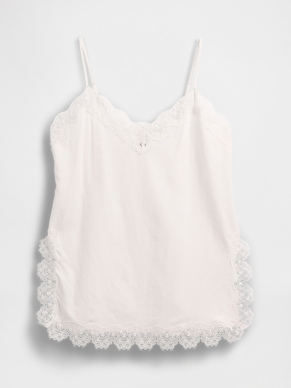 Linen-Blend Lace-Trim Cami | Gap