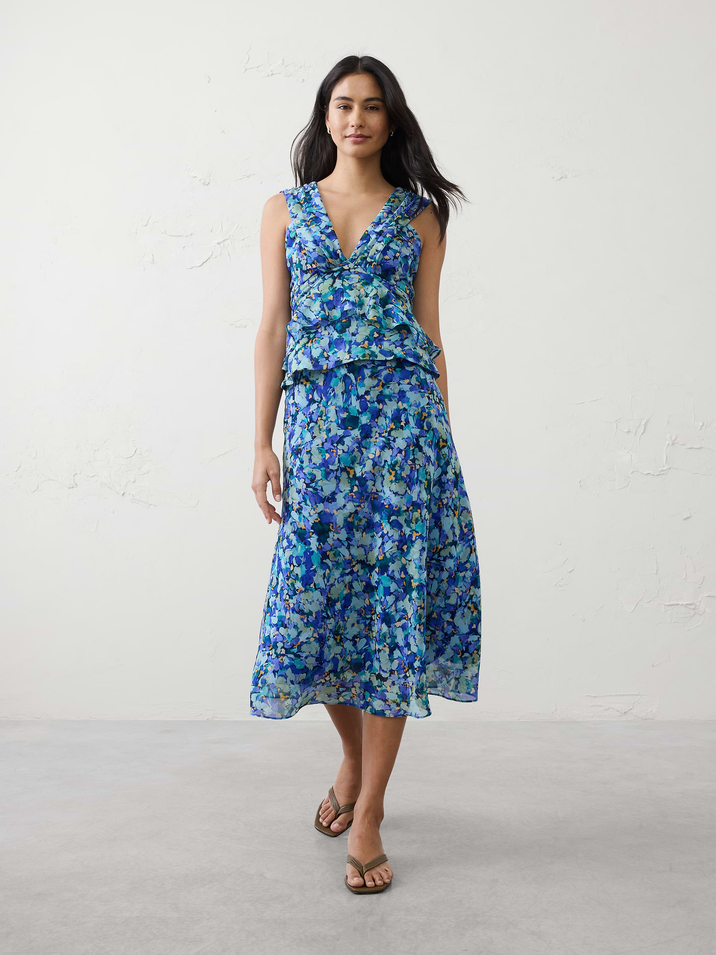 Image number 1 showing, Gathered Ruffle Cropped Top