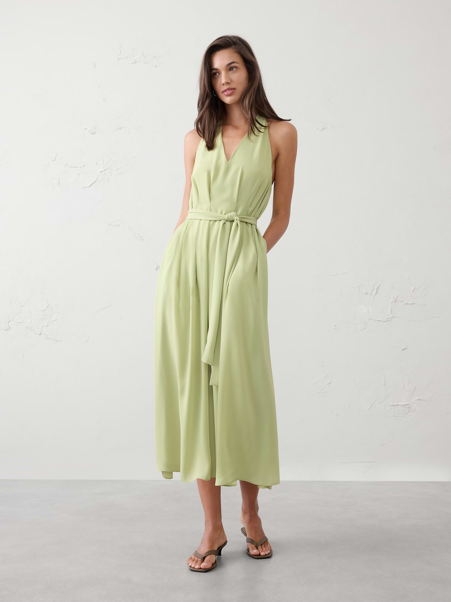 Image number 1 showing, Tie-Waist Midi Dress
