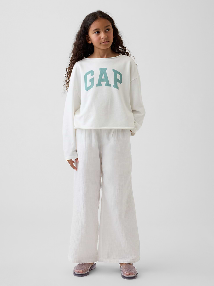 Image number 4 showing, Kids VintageSoft Terry Wide-Neck Logo Sweatshirt