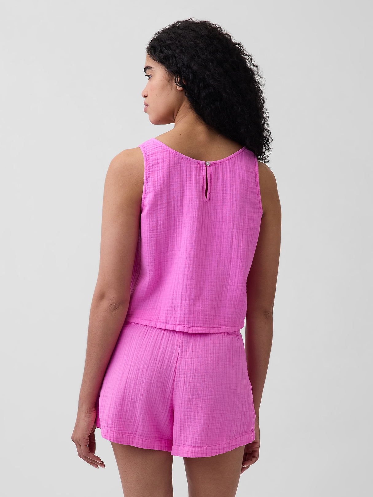 Cotton Gauze Racer Shell Tank Top | Gap