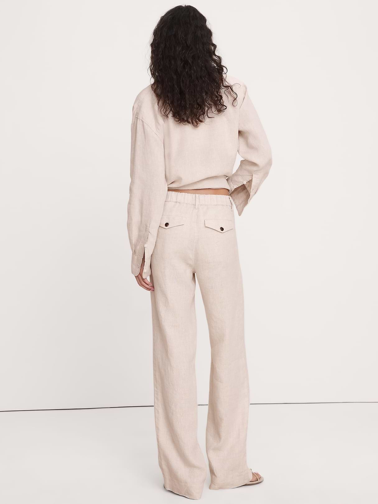 The Everyday Wide-Leg Pant in Linen | Banana Republic