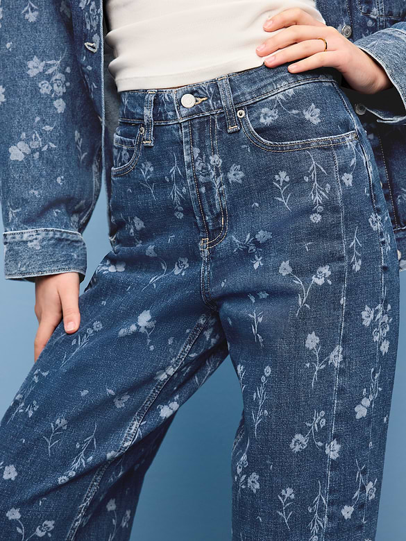 High-Waisted Baggy Barrel Ankle Jeans