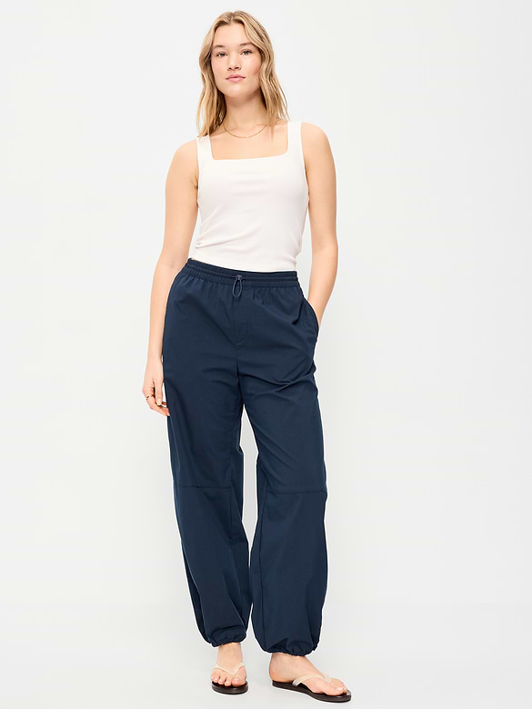Lightweight Pull-On Poplin Balloon Pants