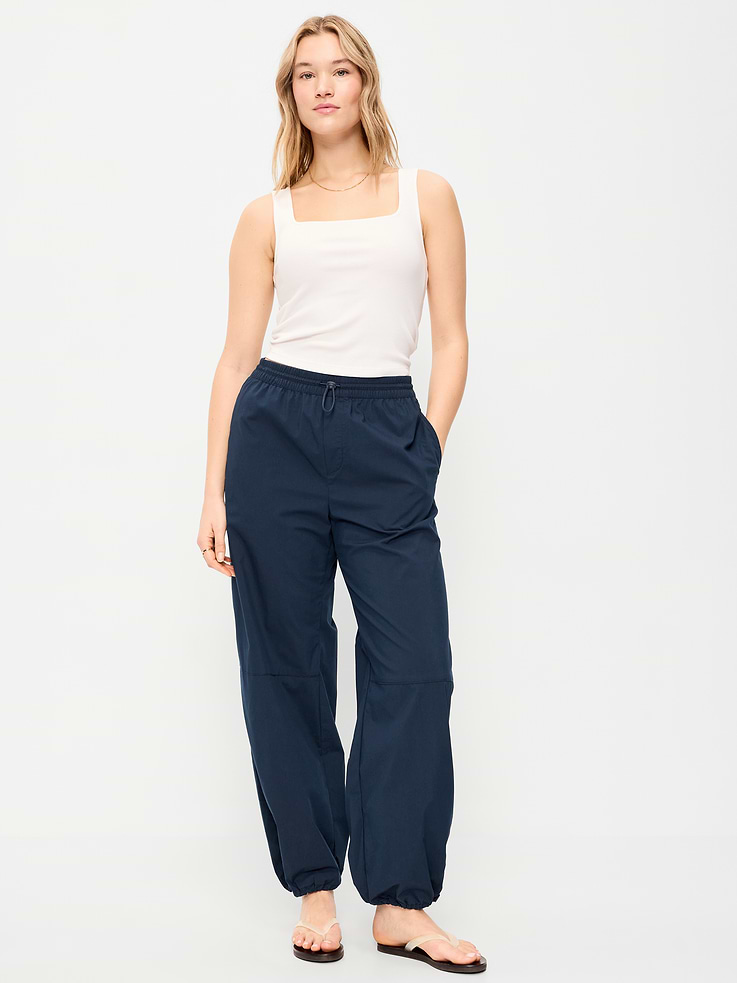 L'image numéro 5 présente Pantalon ballon léger à taille extensible en popeline