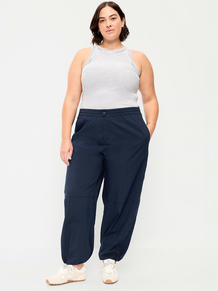 L'image numéro 7 présente Pantalon ballon léger à taille extensible en popeline