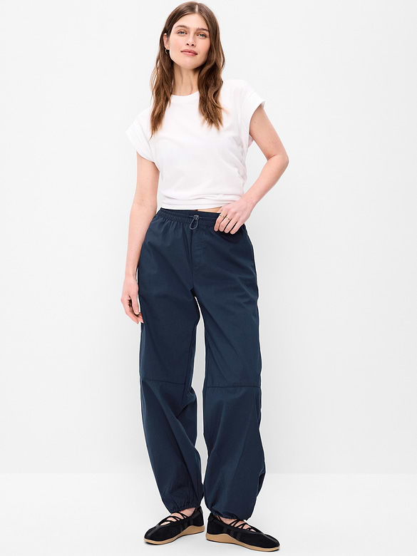 Lightweight Pull-On Poplin Balloon Pants