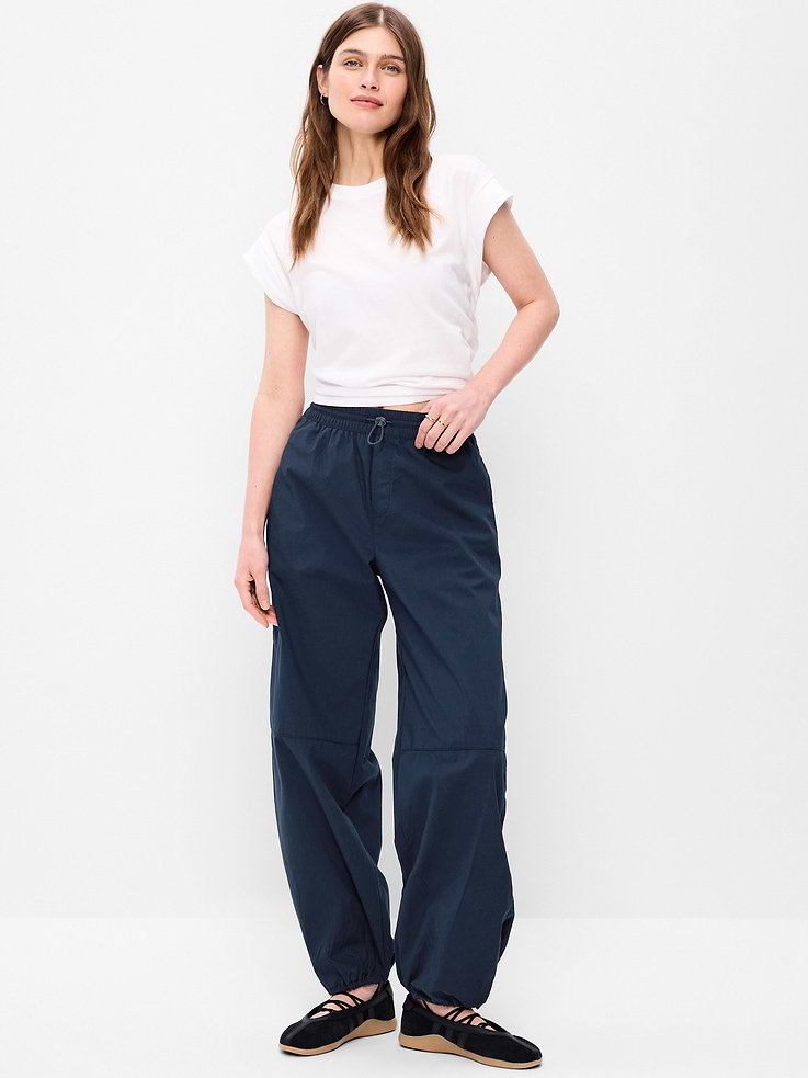 L'image numéro 1 présente Pantalon ballon léger à taille extensible en popeline