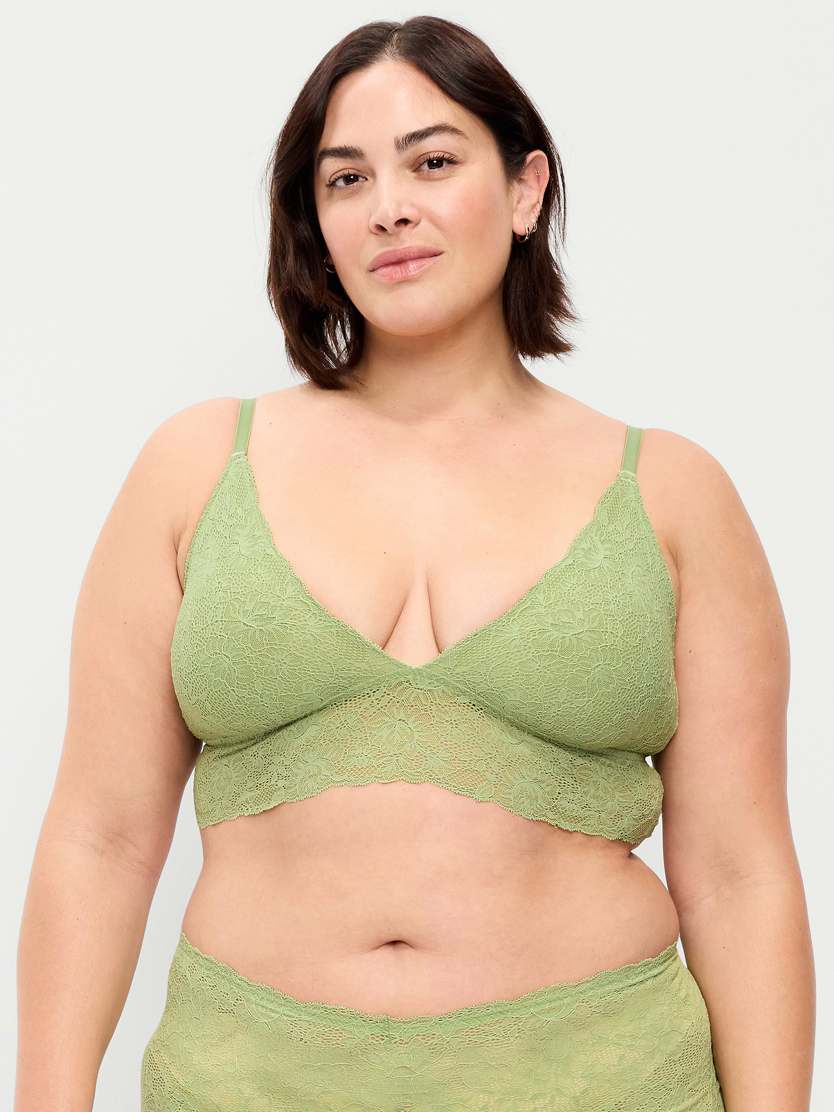Image 7 of 8, Lace Longline Bralette