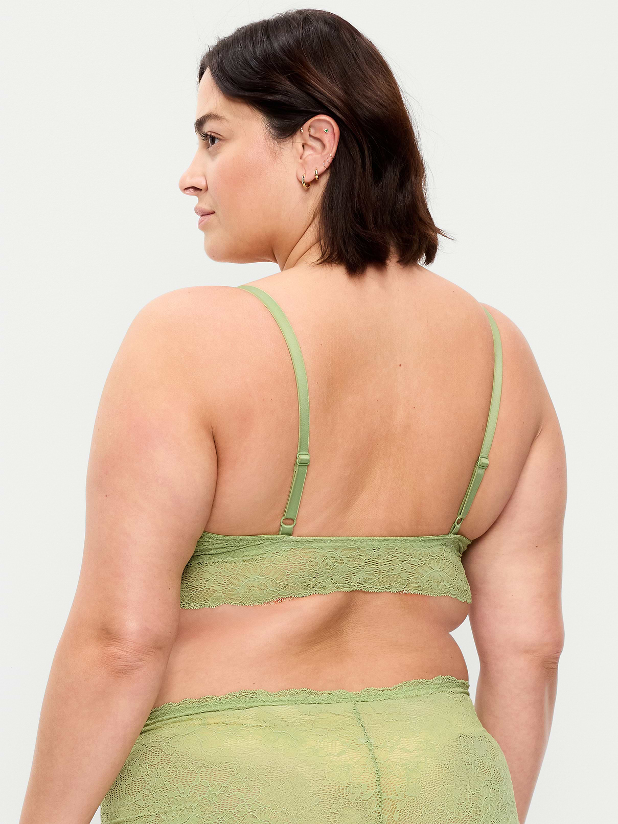 Image 8 of 8, Lace Longline Bralette