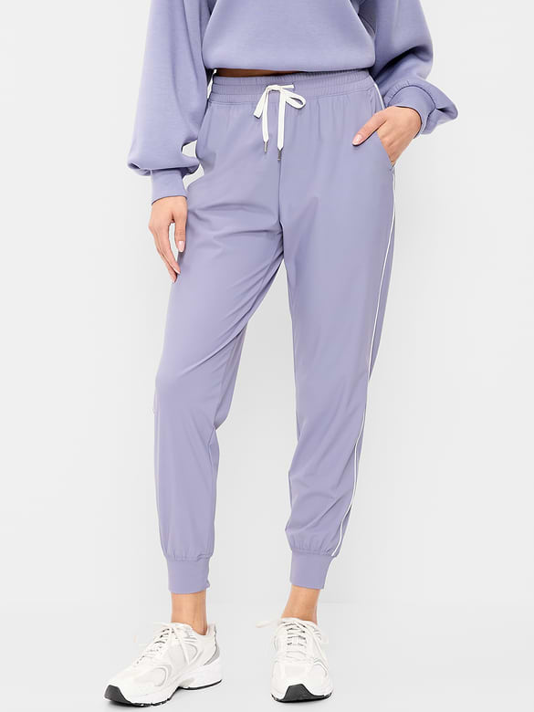 Pantalon de jogging Tech Élégant à taille haute et rayures latérales