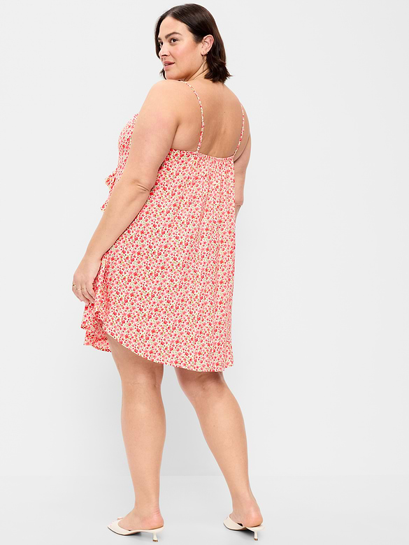 Ruffle-Trim Asymmetrical Mini Dress