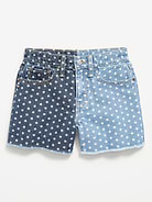 Image number 4 showing, High-Waisted Two-Tone Frayed-Hem Jean Shorts for Girls