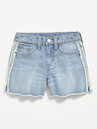 Image number 4 showing, Extra High-Waisted Frayed-Hem Jean Shorts for Girls
