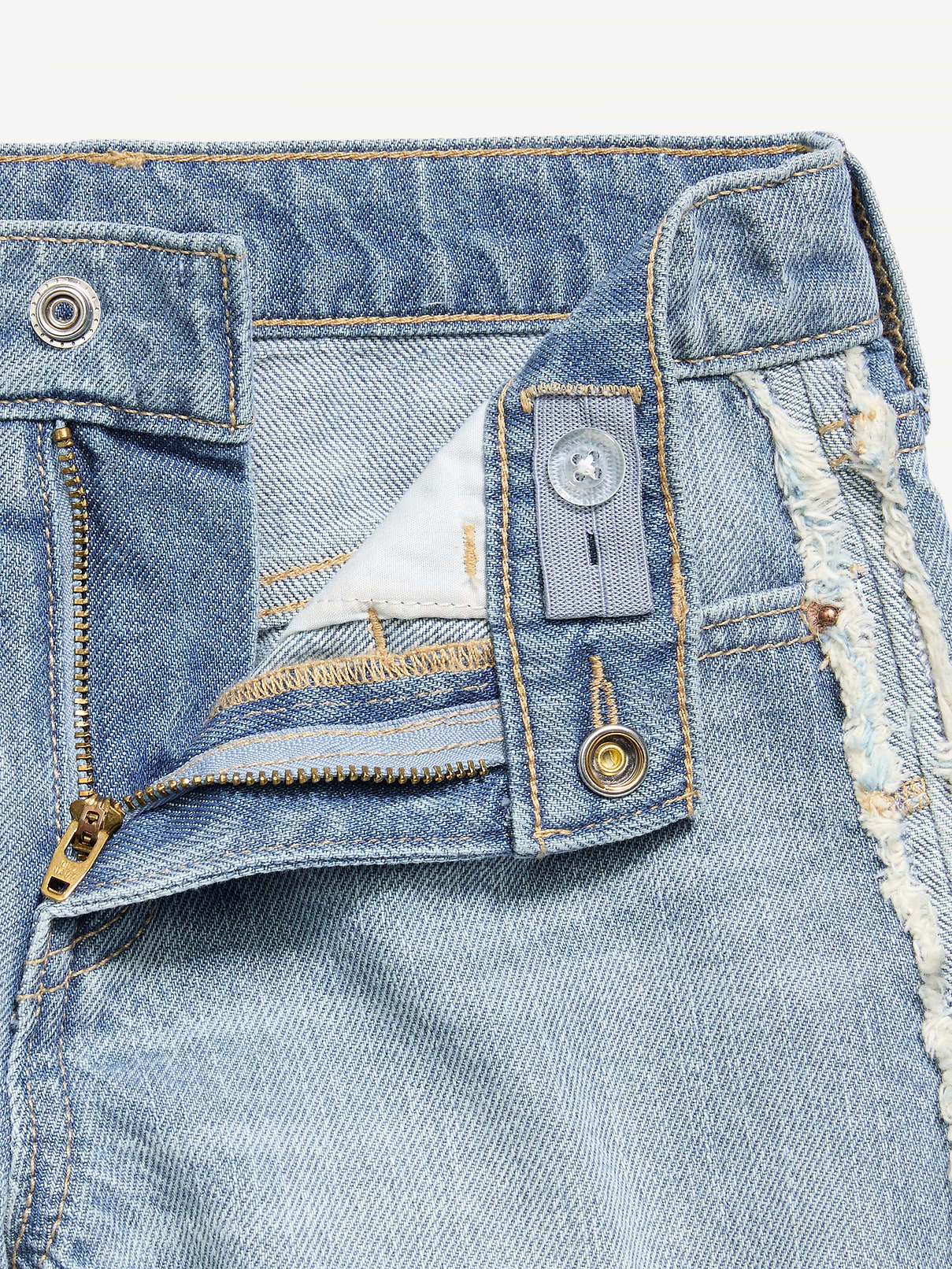 Image number 5 showing, Extra High-Waisted Frayed-Hem Jean Shorts for Girls