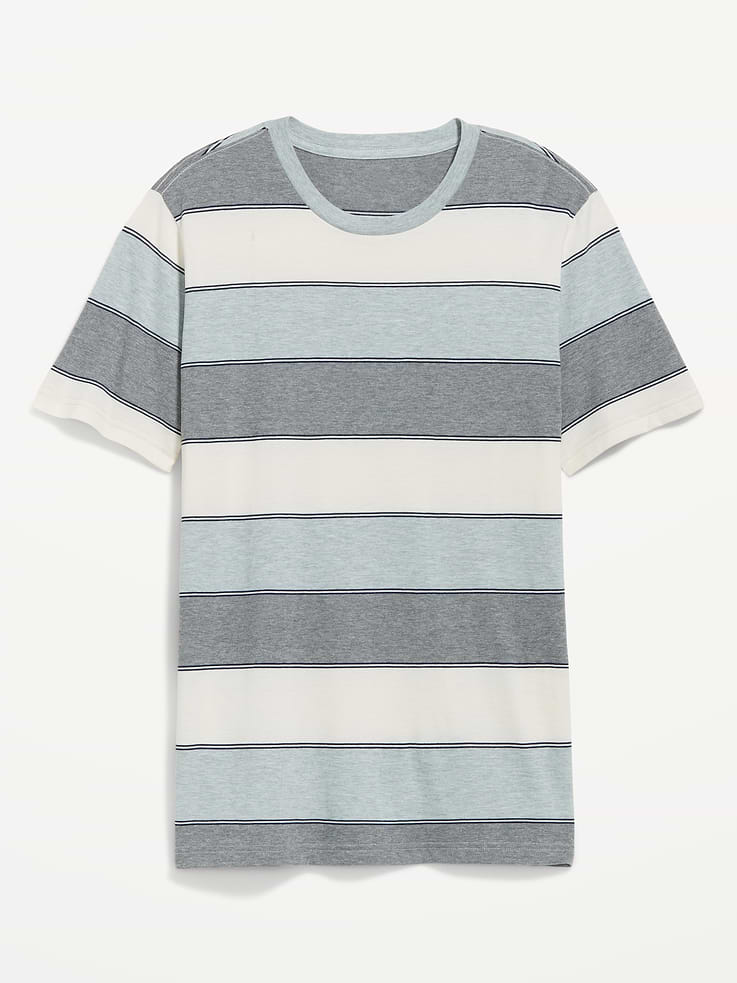 L'image numéro 4 présente T-shirt ras du cou à rayures